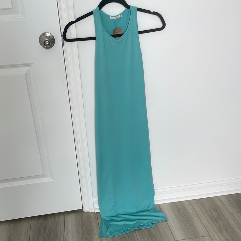 Heart Hips Teal Sleeveless Dress